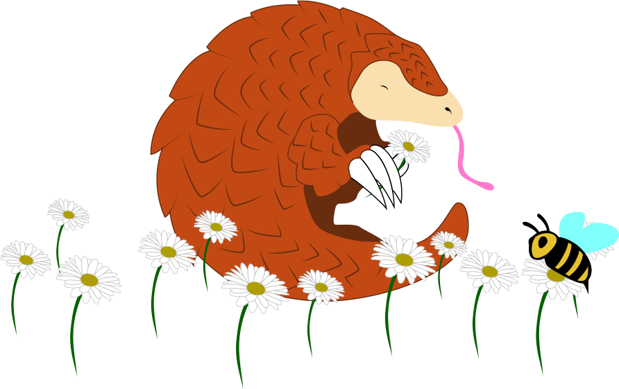 Image Pangolin et fleurs
